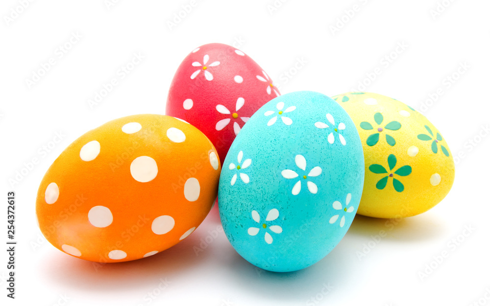 Perfect colorful handmade easter eggs isolated Perfect colorful handmade easter eggs isolated