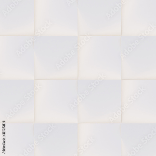3D pattern made of white and beige geometric shapes, creative background or wallpaper surface made of light and shadow. Futuristic seamless decorative abstract texture design, simple graphic elements