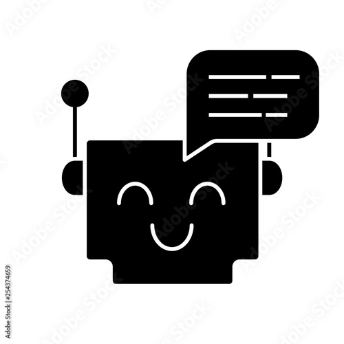 Chatbot message glyph icon
