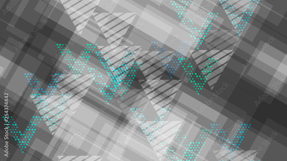 Fototapeta premium Grunge Geometric Seamless Pattern. Triangles, Points, Lines of Different Shades. Element of an Unusual Background, Packaging, Textiles, Wallpaper. Sporty Fashion Pattern.