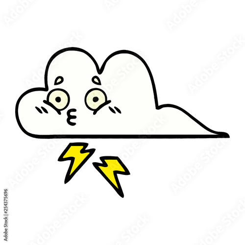 comic book style cartoon thunder cloud