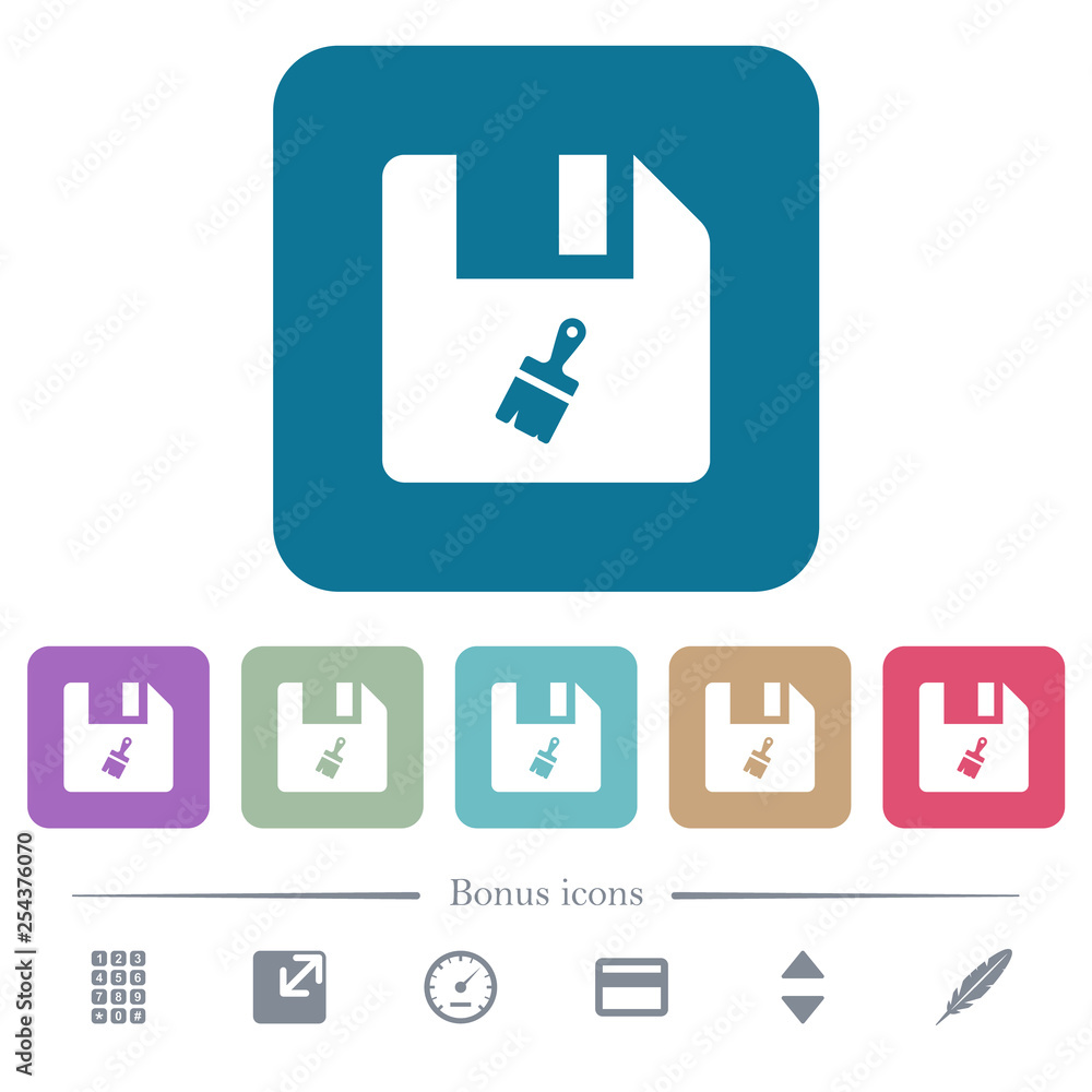 Paste file flat icons on color rounded square backgrounds Paste file flat icons on color rounded square backgrounds