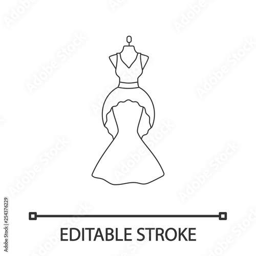 Wedding dress linear icon