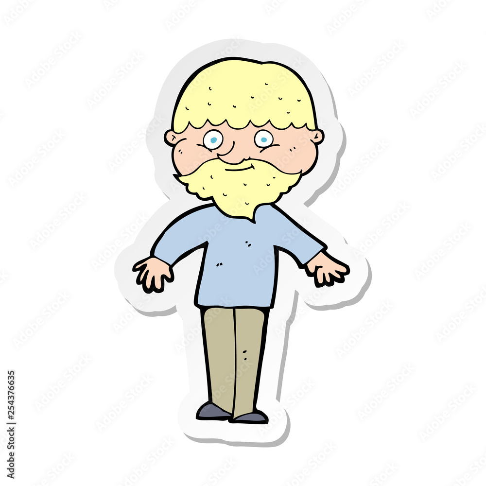 sticker of a cartoon happy man sticker of a cartoon happy man