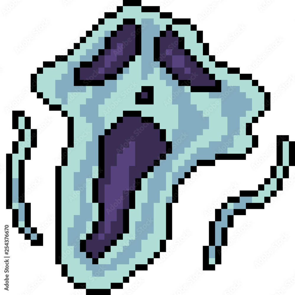 Obraz premium vector pixel art ghost face