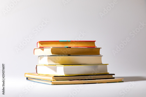 Books on a white background