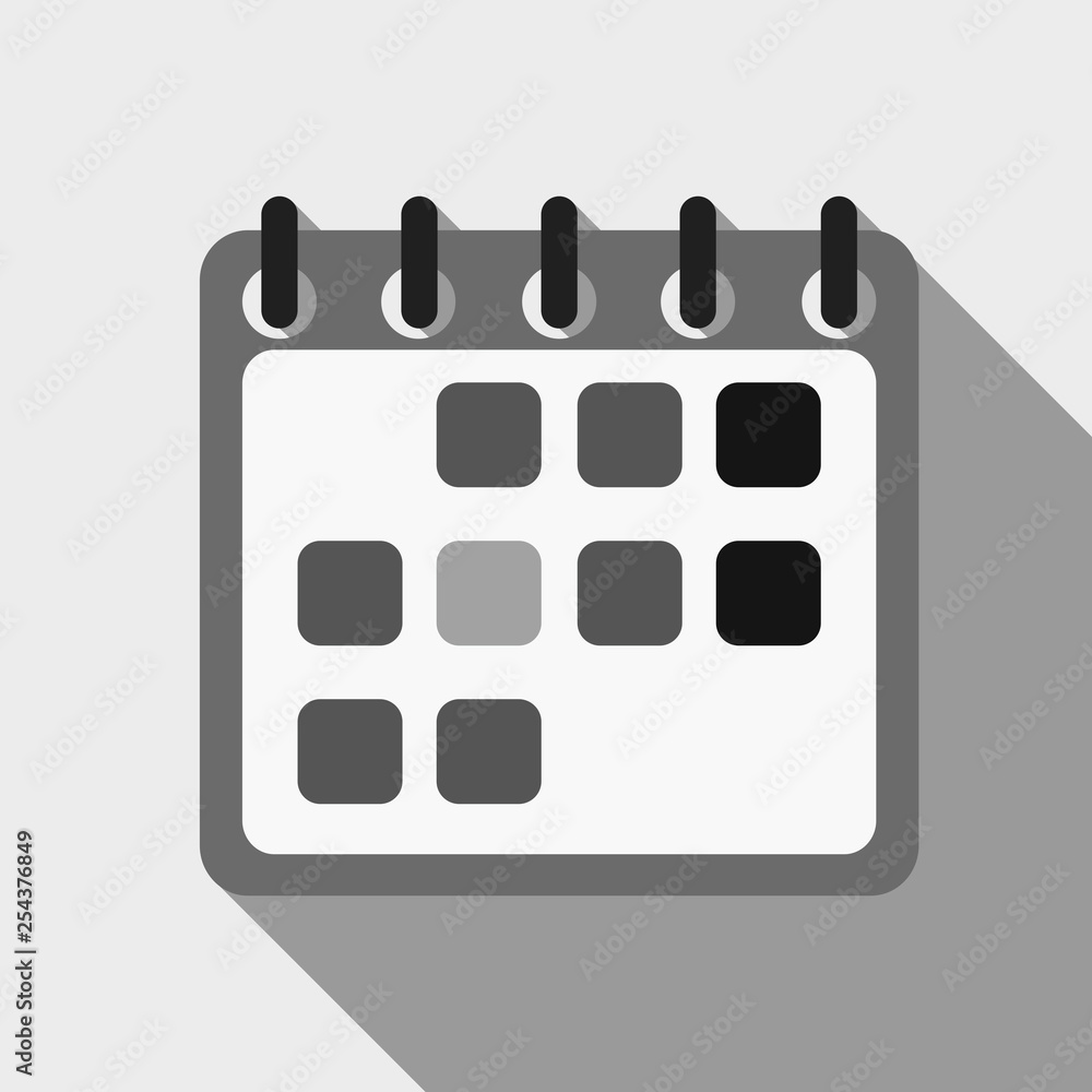 Flat calendar icon, flat calender on wall - vector illustration Flat calendar icon, flat calender on wall - vector illustration