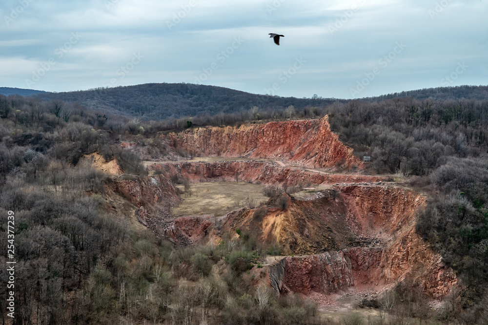 Fototapeta premium Abandoned Rock Quarry in Fruska Gora from Serbia
