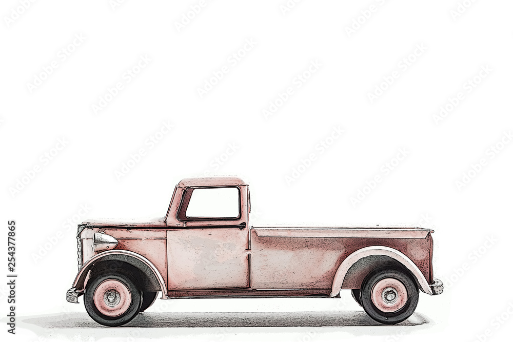 Retro Miniature Truck Illustration レトロなミニチュアのトラック イラスト Stock Illustration Adobe Stock