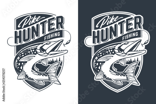 Pike Hunter Vector Emblem Design