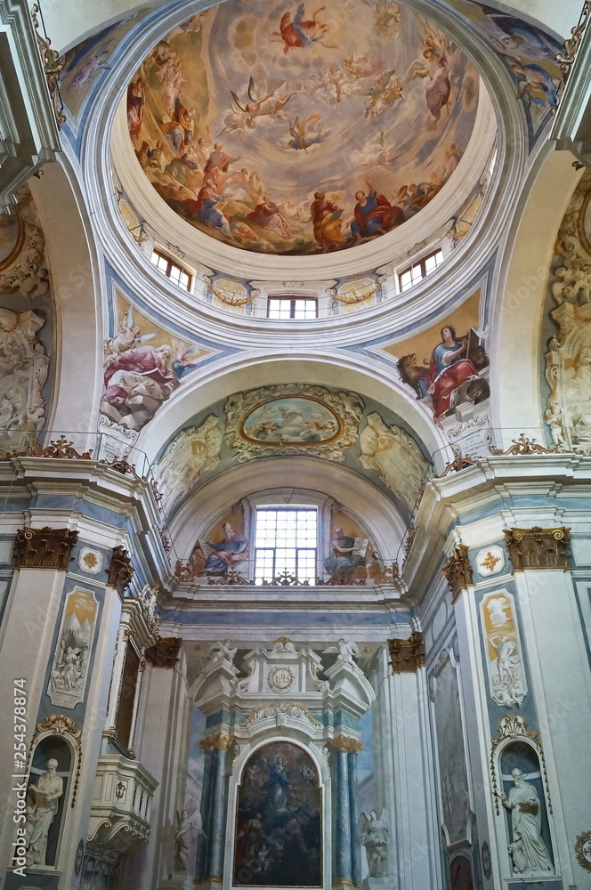 Interior of the Church of the Holy Crucifix, San Miniato, Tuscany, Italy