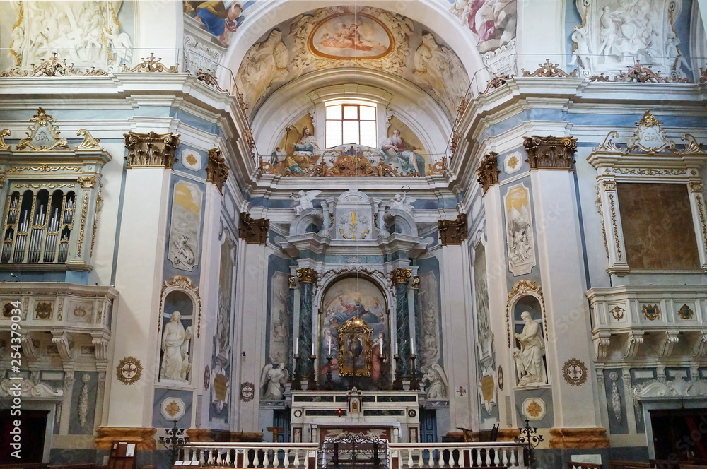 Interior of the Church of the Holy Crucifix, San Miniato, Tuscany, Italy
