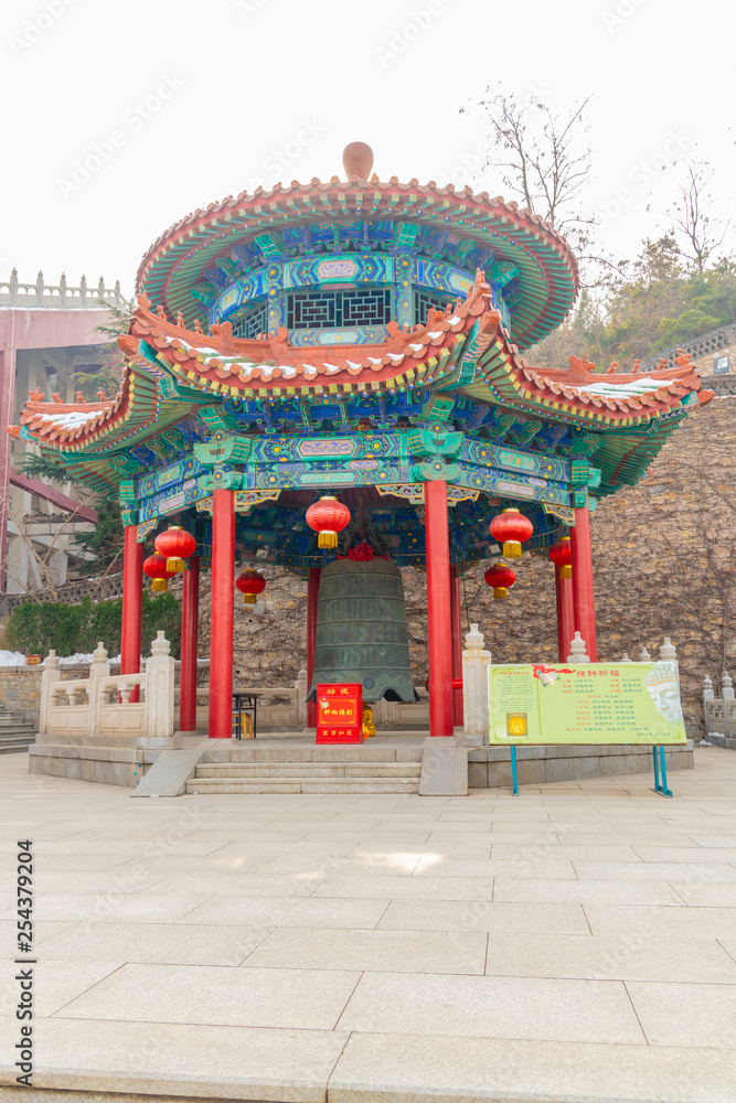 traditional Chinese architecture and pavilion in the complex of nanshan temple at longkou City in Lushan Mountain in Shandong Province of China traditional Chinese architecture and pavilion in the complex of nanshan temple at longkou City in Lushan Mountain in Shandong Province of China