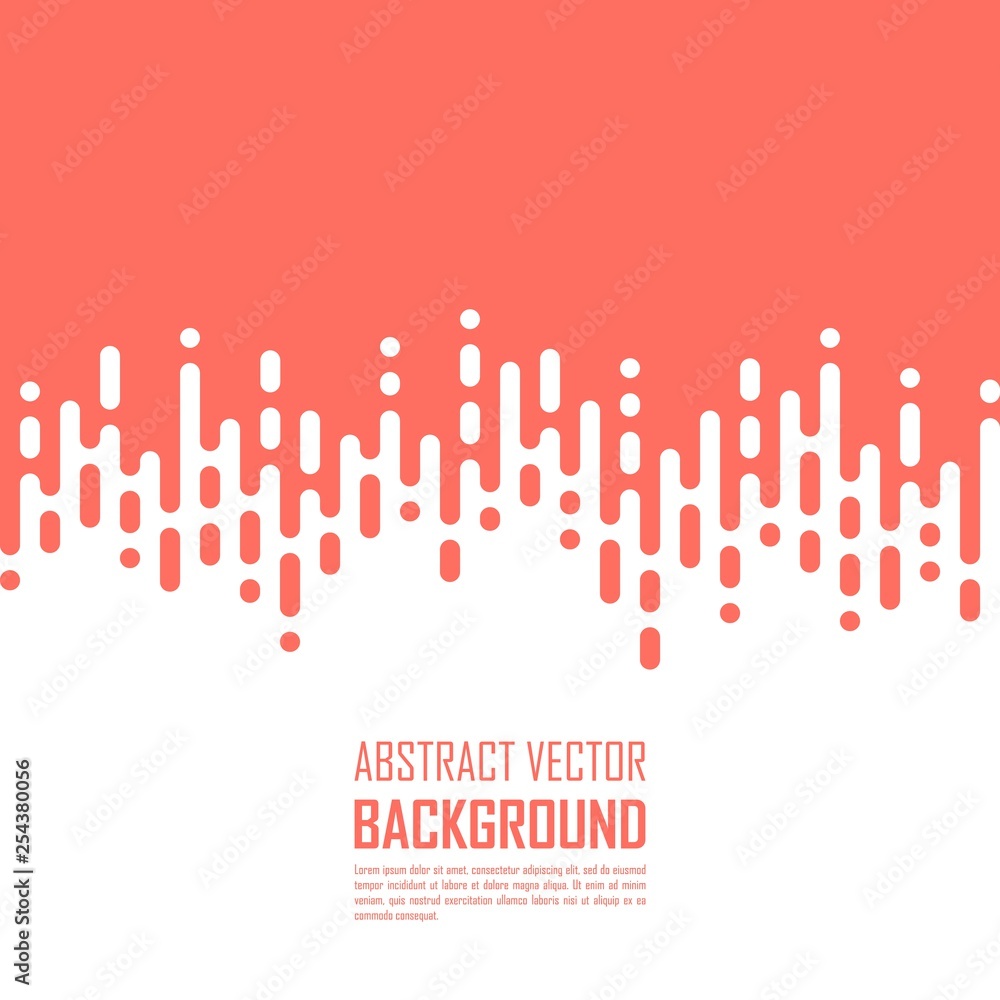 Rounded lines background. Coral, white abstract background.