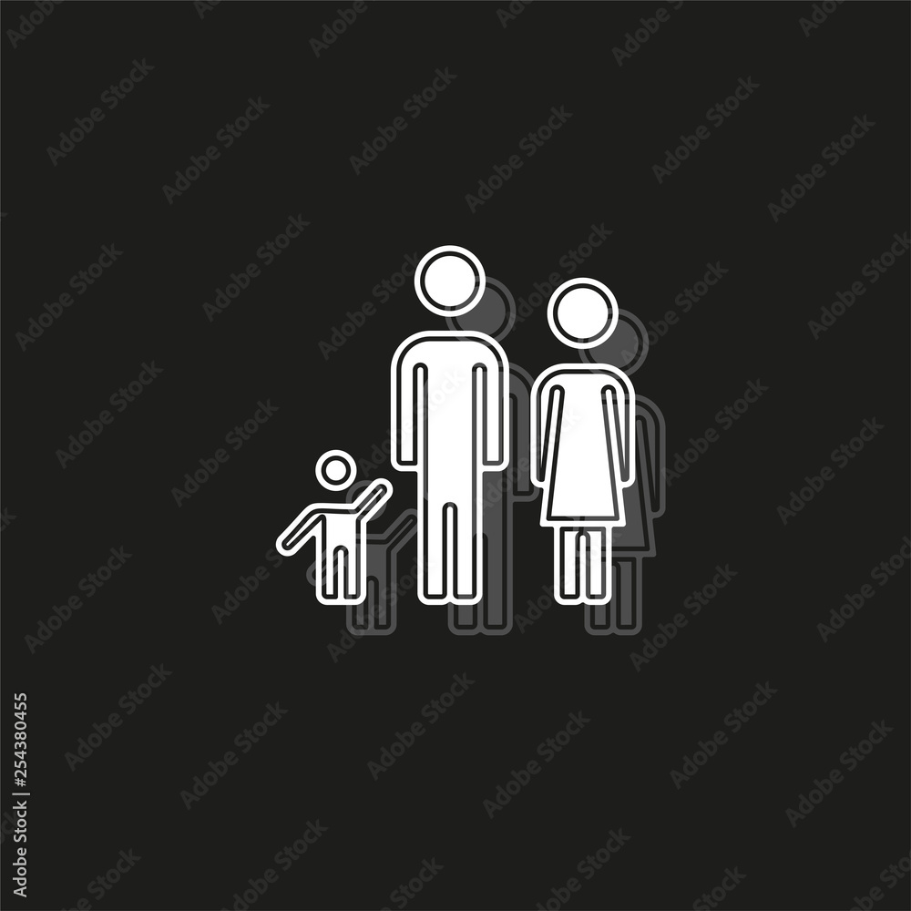 family icon - people silhouette, father mother child illustration - parent set family icon - people silhouette, father mother child illustration - parent set