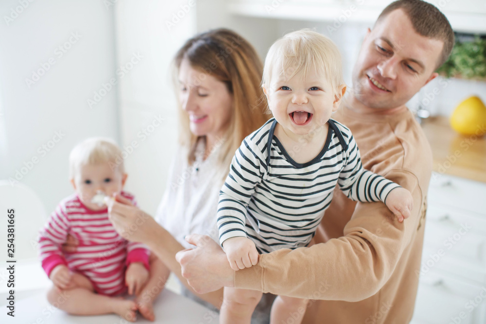 Parents feed the children