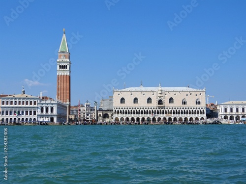 Grand Canal with St Marks Campanile bell tower and Palazzo Ducale, Doge Palace, in Venice, Italy © Konstantin