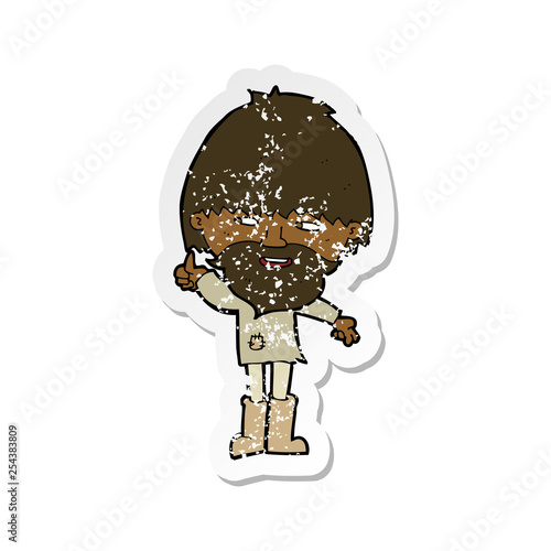 retro distressed sticker of a cartoon hippie man in wellington boots