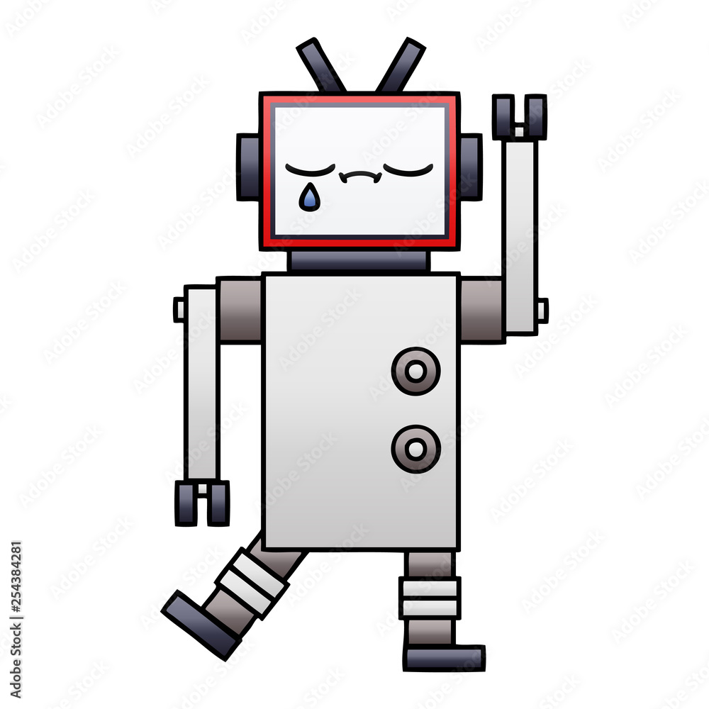 gradient shaded cartoon robot gradient shaded cartoon robot