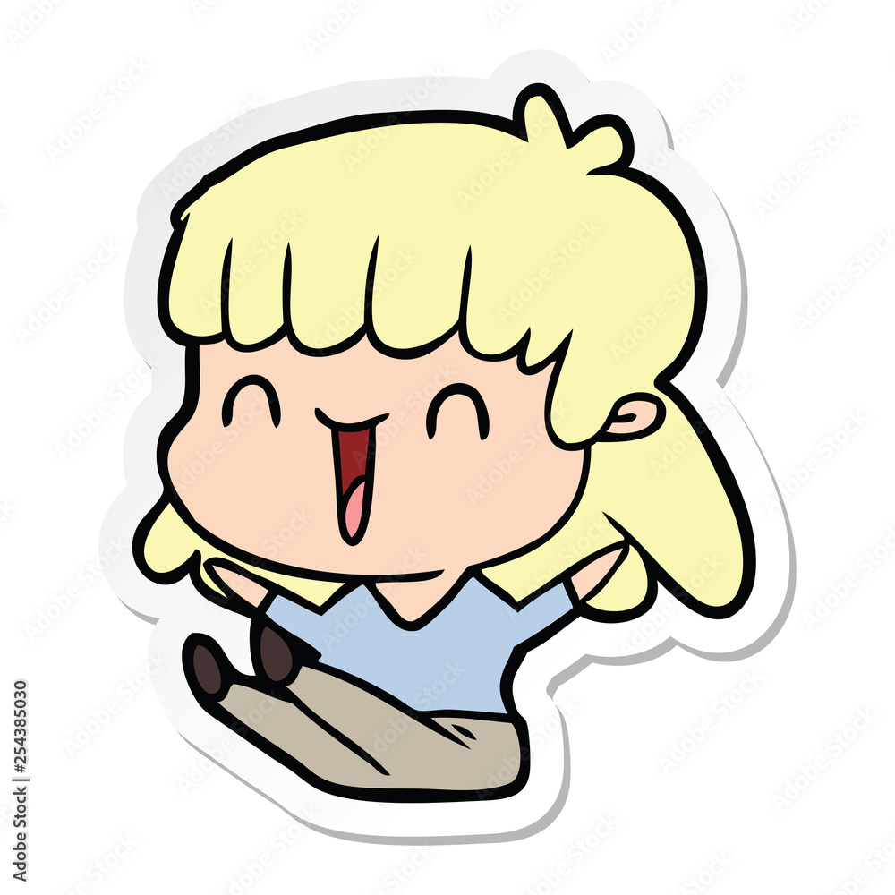 Obraz premium sticker of a cartoon woman