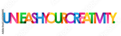 UNLEASH YOUR CREATIVITY. colorful typography banner