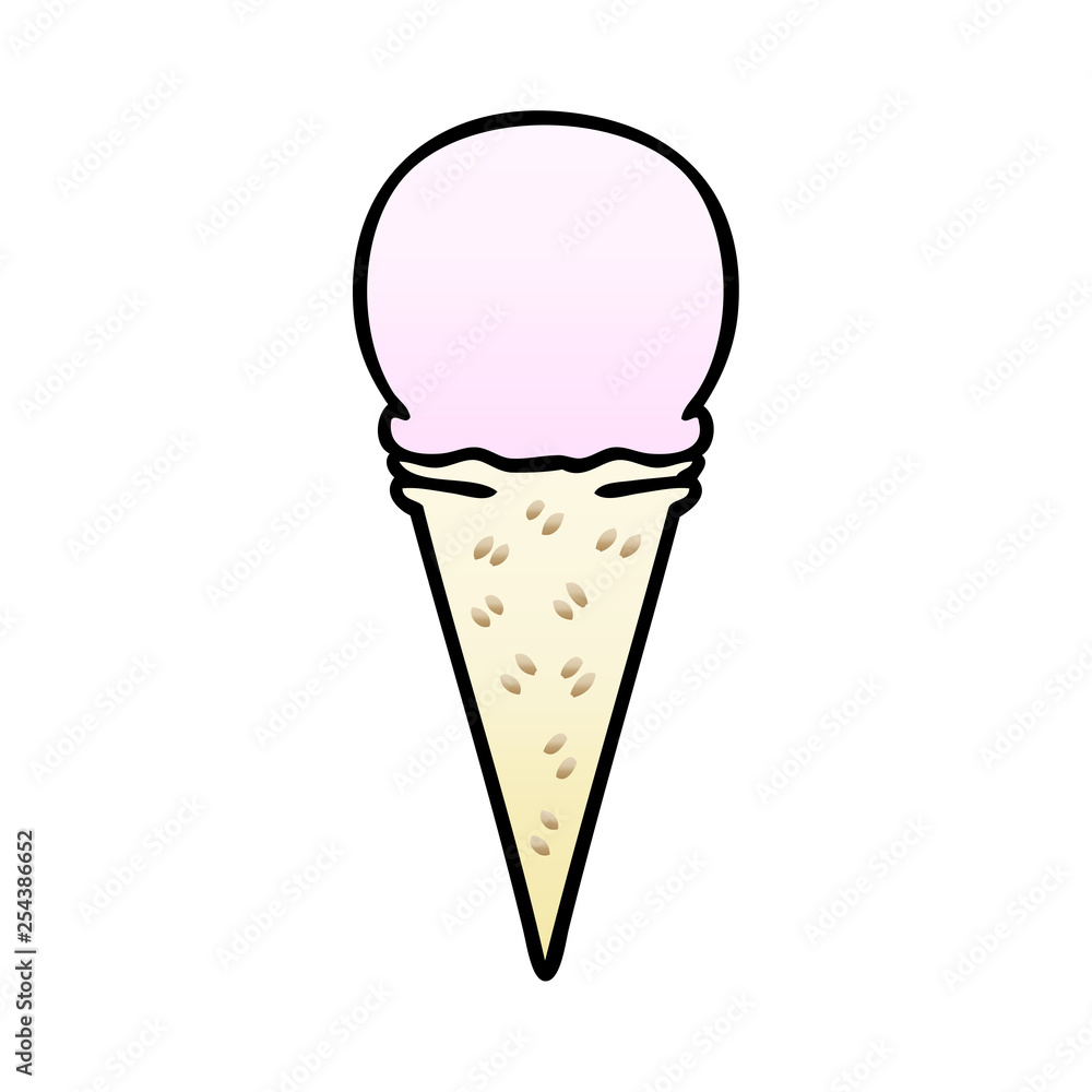 quirky gradient shaded cartoon strawberry ice cream cone quirky gradient shaded cartoon strawberry ice cream cone