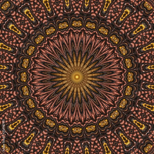 3d effekt - abstrakt mandala design metallisch