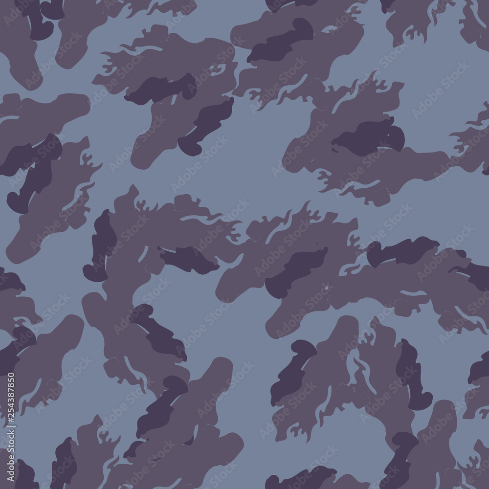 Urban UFO camouflage of various shades of blue and purple colors Urban UFO camouflage of various shades of blue and purple colors