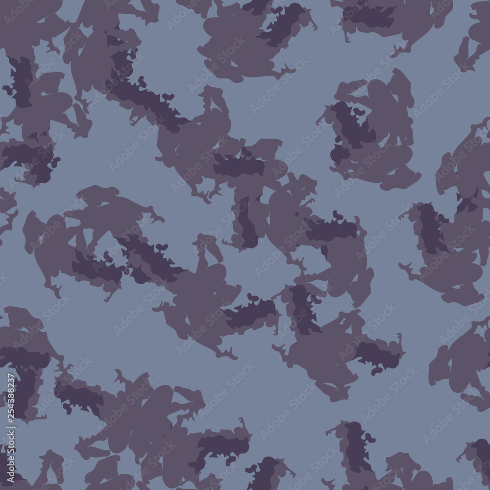 Urban UFO camouflage of various shades of blue and purple colors Urban UFO camouflage of various shades of blue and purple colors