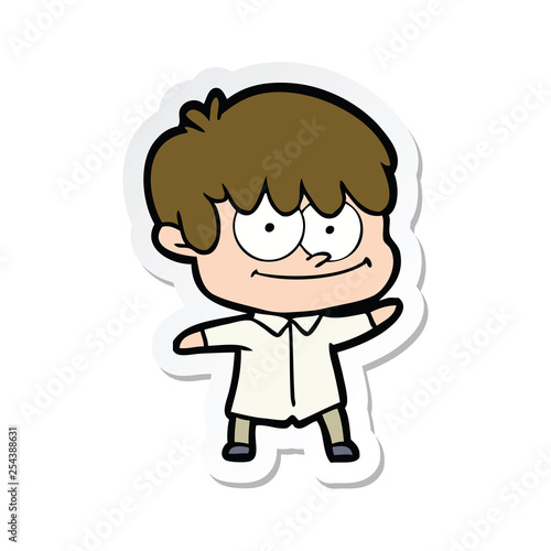 sticker of a happy cartoon man