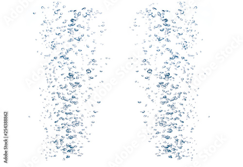 Underwater bubbles isolated on white background