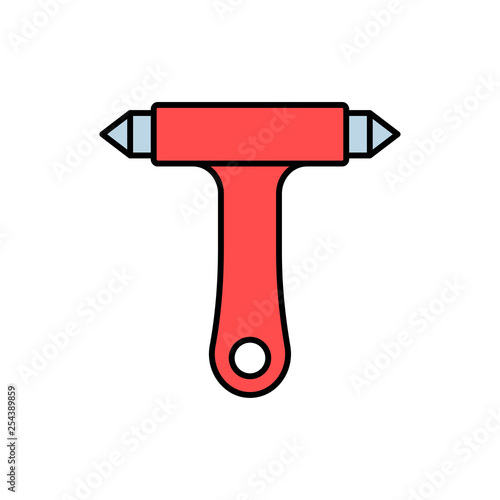 Emergency hammer flat vector icon sign symbol