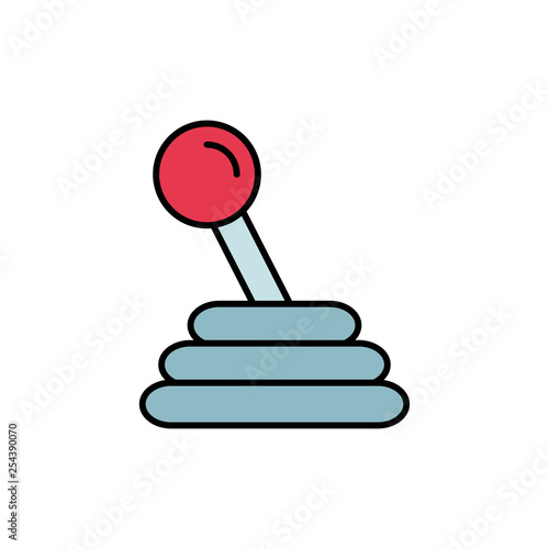 Gear shift flat vector icon sign symbol