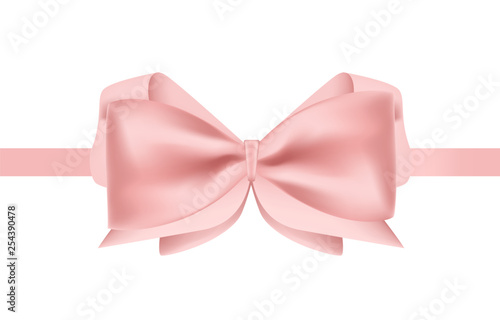 Pink satin ribbon decorated with bow