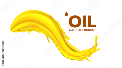 Oil Splash Vector. Liquid Drop. Gold Droplet. Olive, Flow. Fuel Wave. Gas, Collagen. 3D Realistic Isolated Illustration