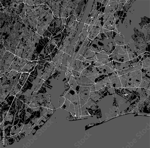 map of the New York City, NY, USA