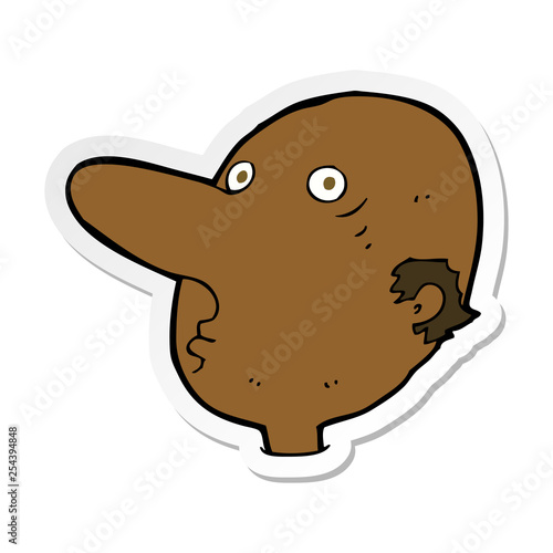 sticker of a cartoon balding man
