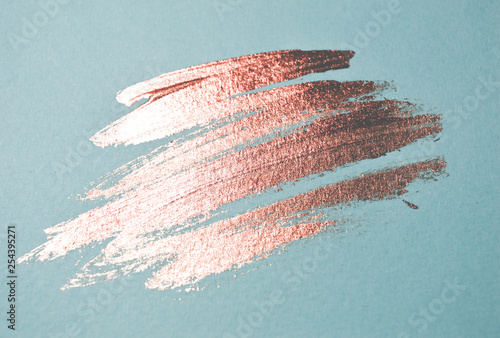 Fotobehang Abstract pink watercolor stain on blue background for your design