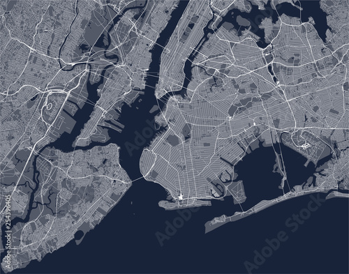map of the New York City, NY, USA