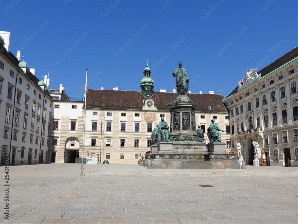 Monument in the patio of Hofburg Imperial palace in Vienna, Austria.