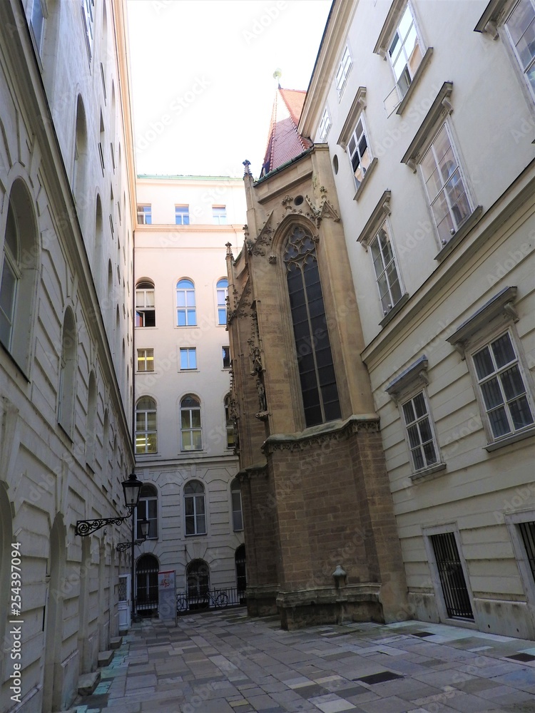 Austria, Vienna, exquisite architecture of stone walls of buildings.