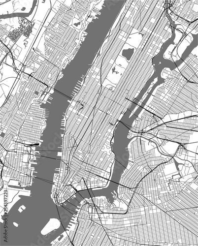 map of the New York City, NY, USA