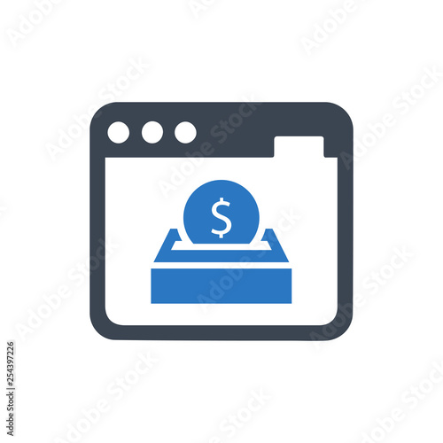 Online donate money icon