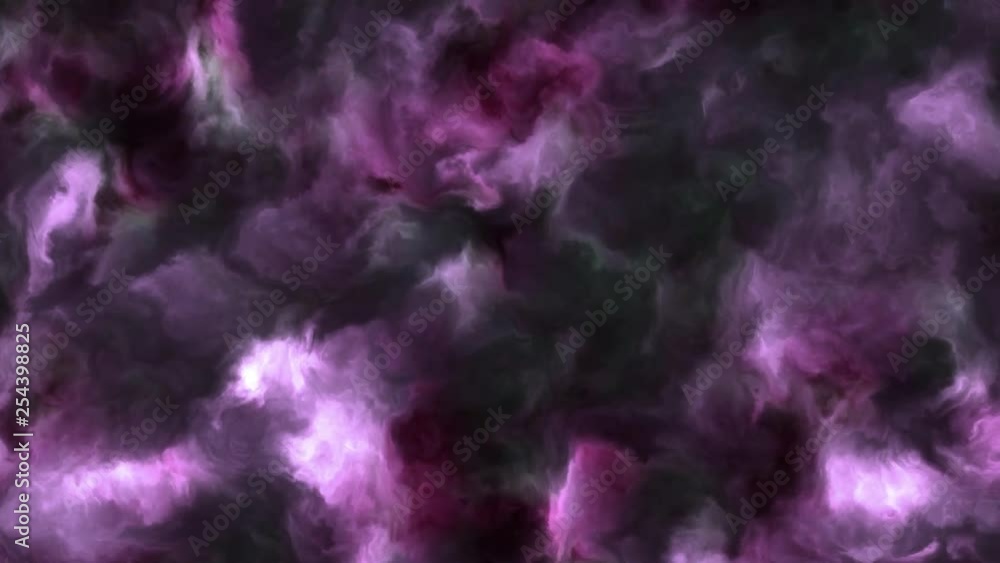 Loopable 4k video of stormy pink and purple clouds in a nebula in space, slowly moving, forming and dissolving, 4k, 3840p, 24fps Loopable 4k video of stormy pink and purple clouds in a nebula in space, slowly moving, forming and dissolving, 4k, 3840p, 24fps
