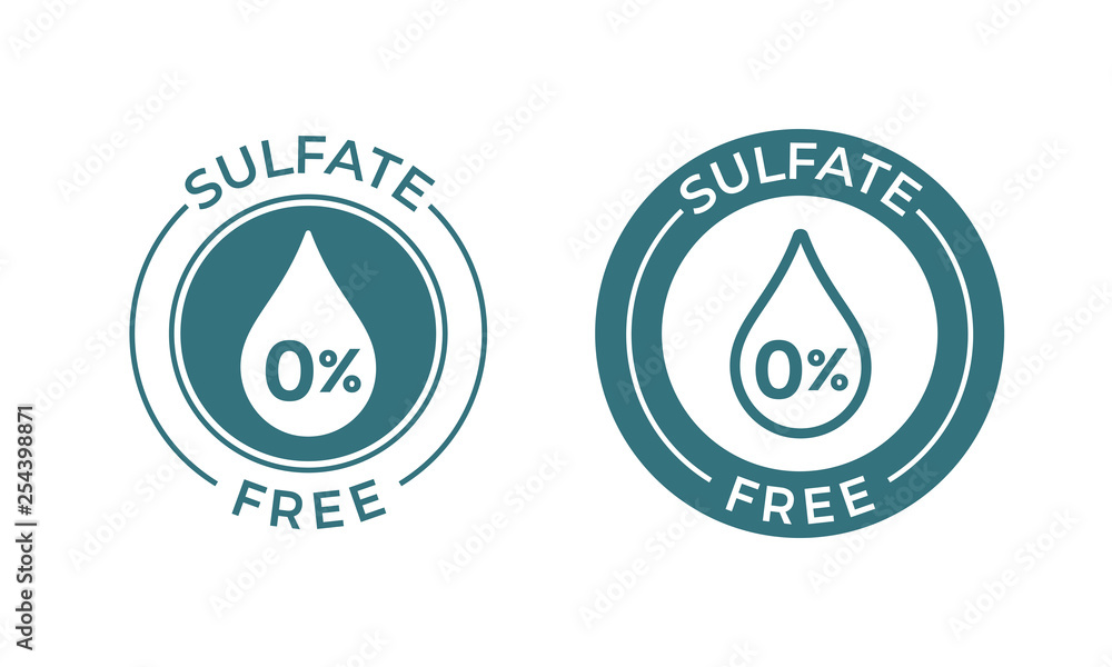 Sulfate free vector icon. Vector sodium and sulfate free product