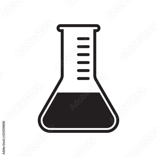Test tube vector icon. Vector clinically tested and medically approved laboratory beaker vial label
