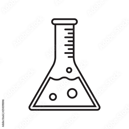 Test tube vector icon. Vector clinically tested product, laboratory beaker vial tube label