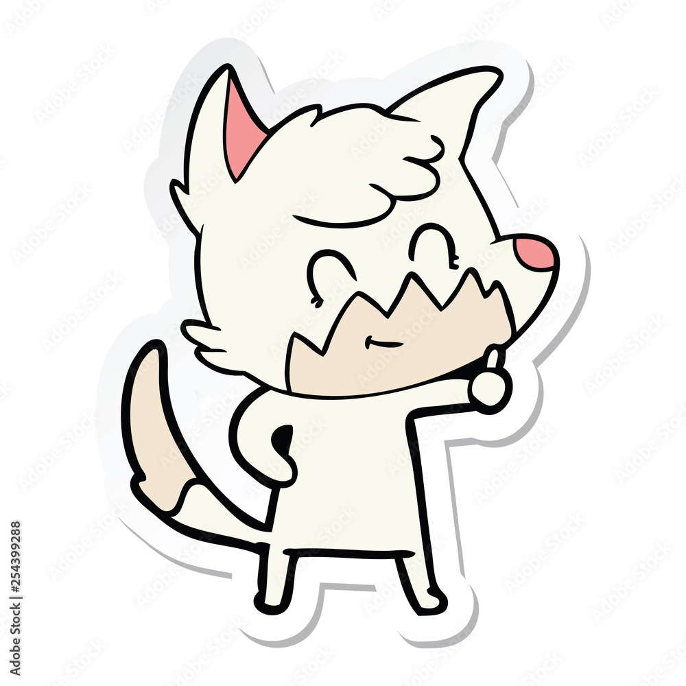 sticker of a cartoon friendly fox sticker of a cartoon friendly fox