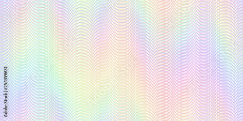 Watermark banknote pattern. Banknotes check guilloche lines texture, secure waves patterns and passport paper vector background