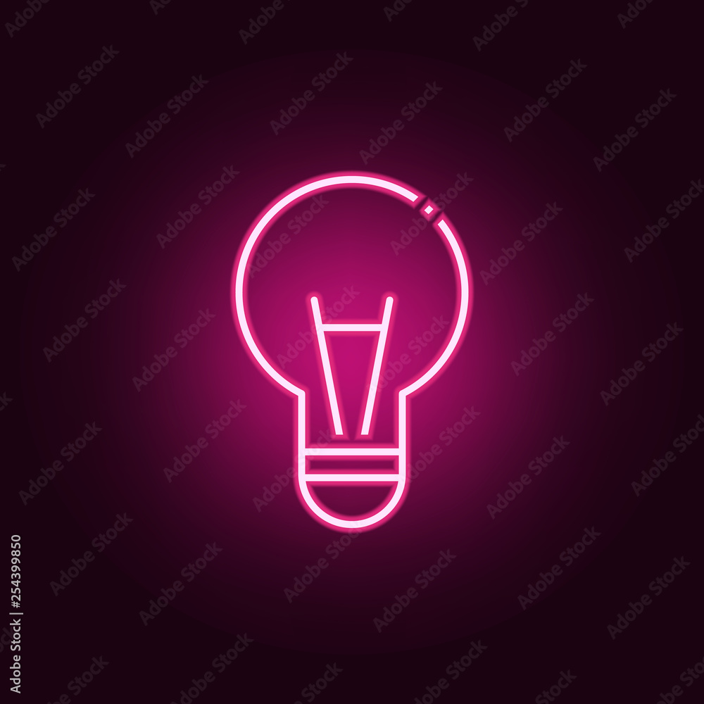 light bulb icon. Elements of Scientifics study in neon style icons. Simple icon for websites, web design, mobile app, info graphics light bulb icon. Elements of Scientifics study in neon style icons. Simple icon for websites, web design, mobile app, info graphics